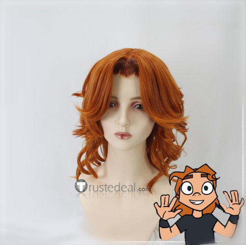 Metal Family Heavy Brown Ginger Curly Styled Cosplay Wig