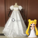 Sailor Moon Tsukino Usagi Princess White Formal Cosplay Dress Costume 3