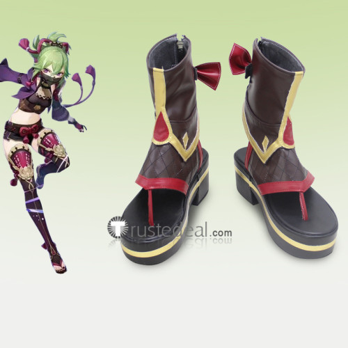 Genshin Impact Yelan Kuki Shinobu Ninja Cosplay Shoes Boots