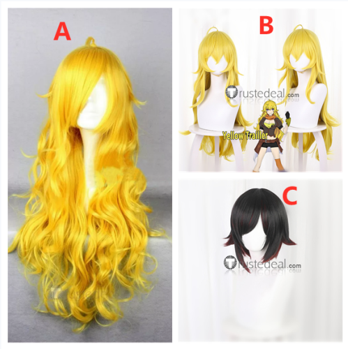 RWBY Yang Xiao Long Ruby Blond Yellow Black Cosplay Wigs