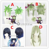 Genshin Impact Yelan Kuki Shinobu Ninja Shrine Maiden Green Black Purple Cosplay Wigs