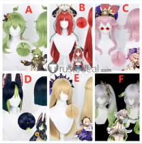 Genshin Impact Tighnari Nilou Collei Dori Nahida Fischl Blonde Pink Red Silver Green Cosplay Wigs Ears