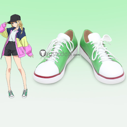Ya Boy Kongming Eiko Tsukimi Green White Cosplay Shoes Boots