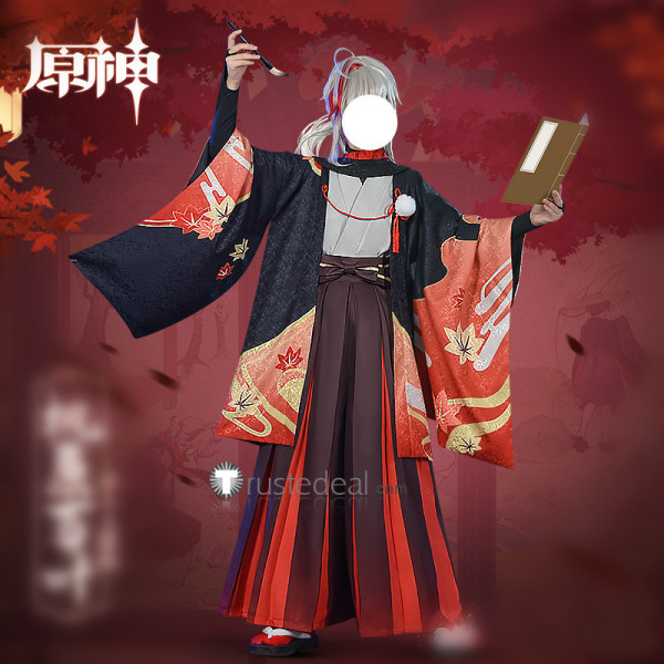 Genshin Impact Kaedehara Kazuha Fanart Doujin Kimono Cosplay Costume