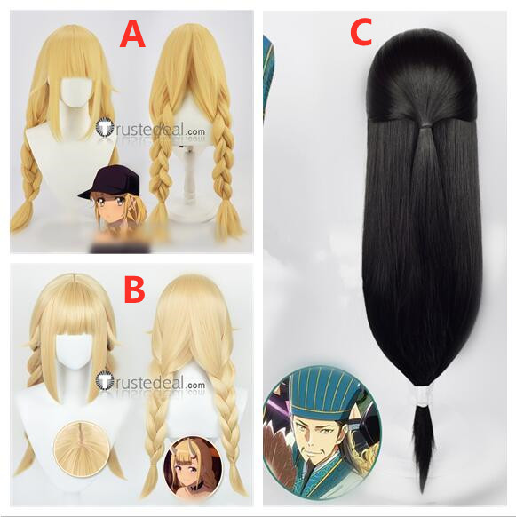 Ya Boy Kongming Eiko Tsukimi Zhuge Liang Black Blonde Cosplay Wigs