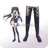 Hyperdimension Neptunia Noire Purple Blue Black Cosplay Shoes Boots