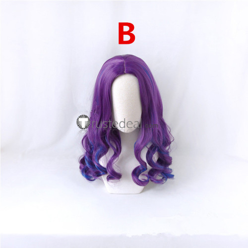 Disney Films Descendants 2 Mal Mixed Red Purple Cosplay Wigs