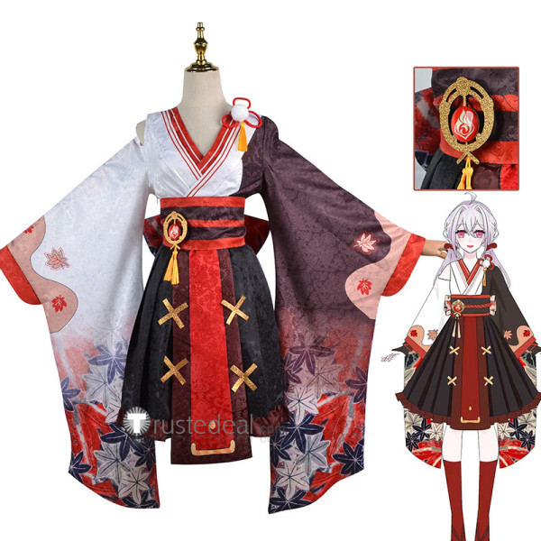 Genshin Impact Kaedehara Kazuha Genderbend Female Girl Kimono Cosplay Costume