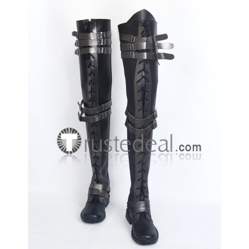 Final Fantasy XV FF15 Crowe Altius Black Cosplay Shoes Boots