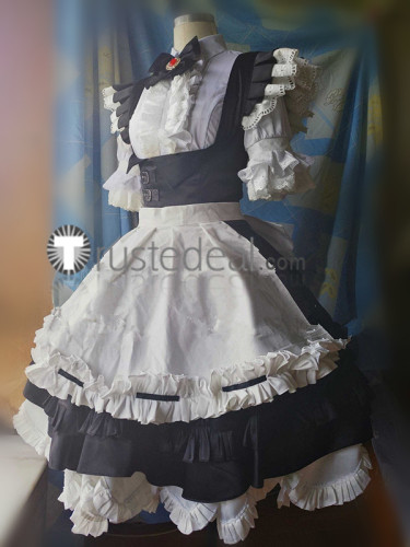 Final Fantasy XIV FF14 FFXIV Miqo'te Housemaid Maid Dress Blue Pink Purple Black Grey Green Red Cosplay Costumes