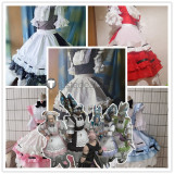 Final Fantasy XIV FF14 FFXIV Miqo'te Housemaid Maid Dress Blue Pink Purple Black Grey Green Red Cosplay Costumes