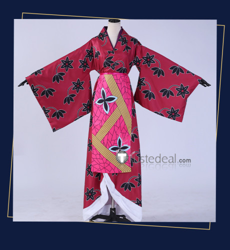 Kimetsu no Yaiba Demon Slayer Daki District Arc Warabihime Pink Kimono Cosplay Costume 2