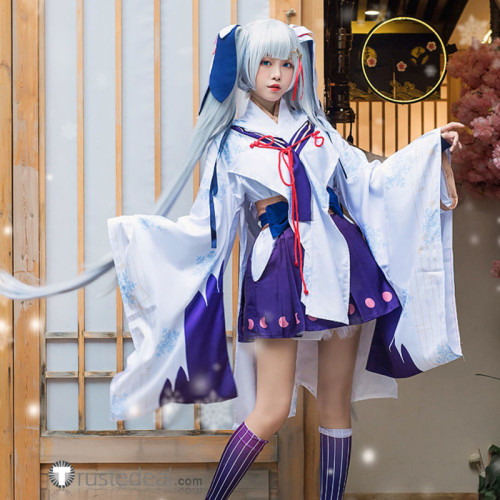 Vocaloid 2018 Snow Miku Hatsune Kimono Yuki Witch Kagura Cosplay Costume 2