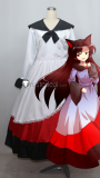 Touhou Project Werewolf Kagerou Imaizumi White Red Cosplay Costume