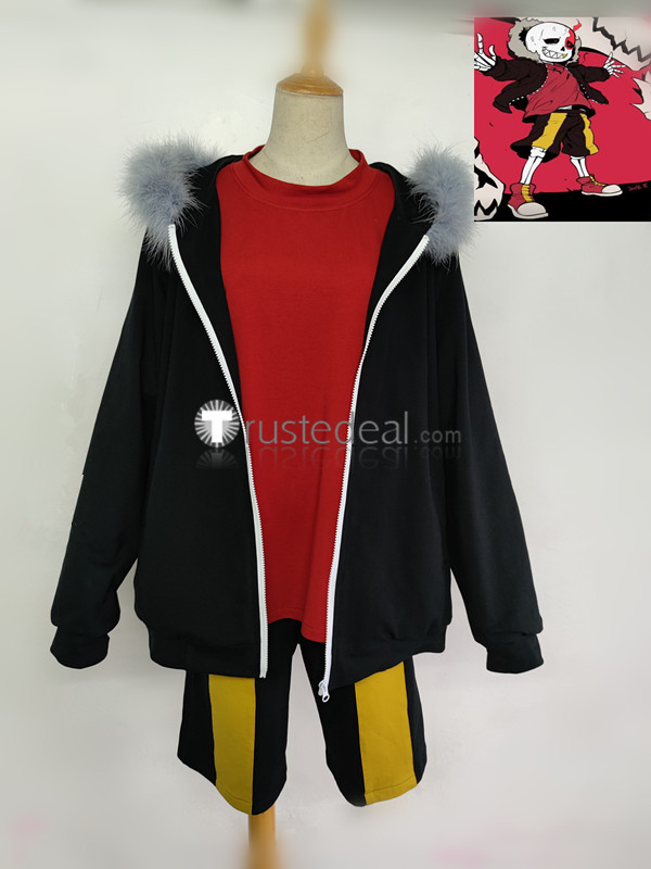 Undertale XTale Sans XSans Cross White Black Cosplay Costume