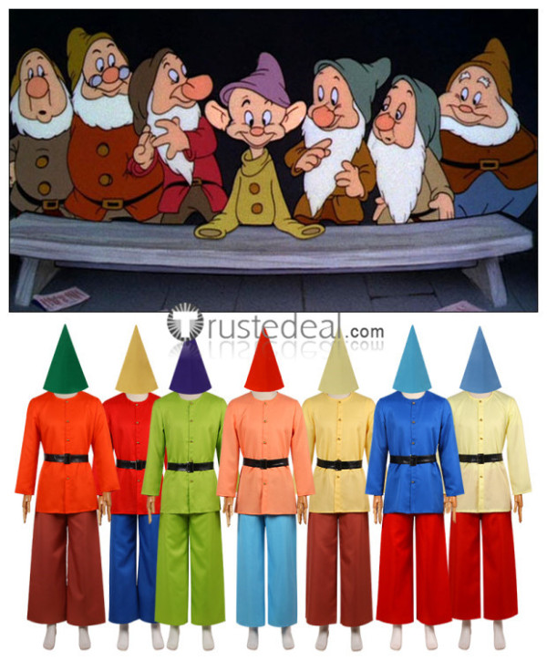 Snow White and the Seven Dwarfs Doc Grumpy Happy Sleep Bashful Sneezy Dopey Cosplay Costumes