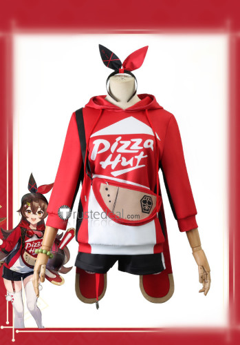 Genshin Impact Amber Eula Pizza Hut Cosplay Costumes