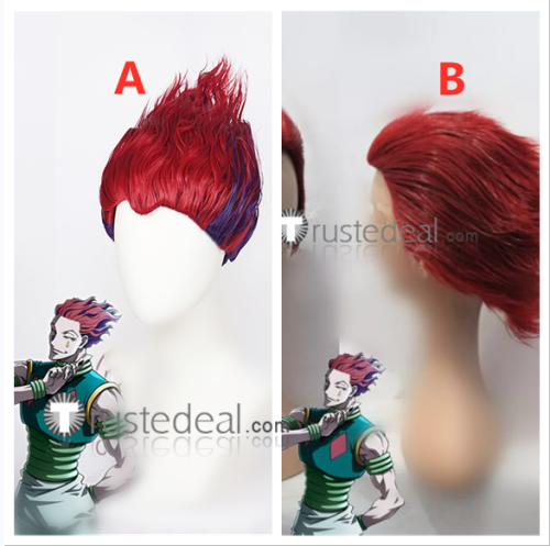 Hunter X Hunter Hisoka Morow Red Purple Styled Cospay Wigs