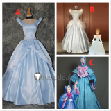 Disney Princess Cinderella Fairy Godmother Blue Gown Party Halloween Cosplay Costumes