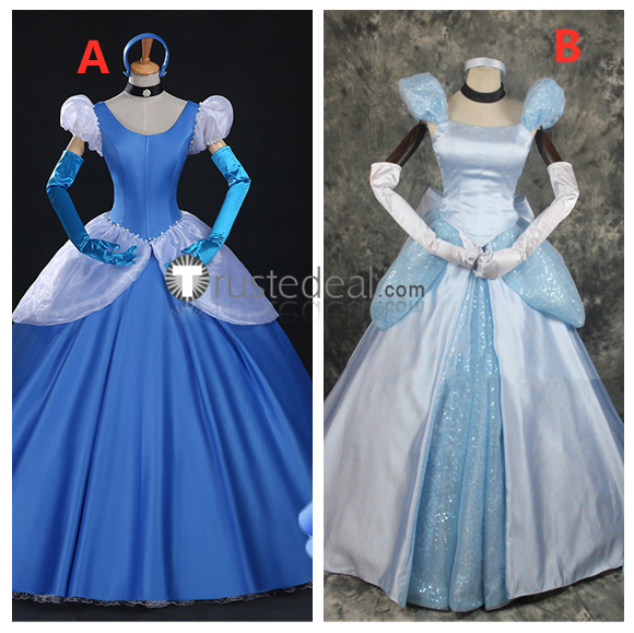 Disney Princess Cinderella Blue Gown Party Halloween Cosplay Costumes