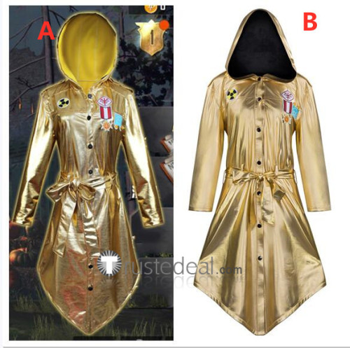 PUBG PlayerUnknown's Battlegrounds Trench Coat Gold Hooded Jacket Cosplay Costumes