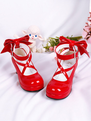 Puella Magi Madoka Magica Kaname Madoka Red Lolita Shoes Boots
