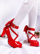 Puella Magi Madoka Magica Kaname Madoka Red Lolita Shoes Boots