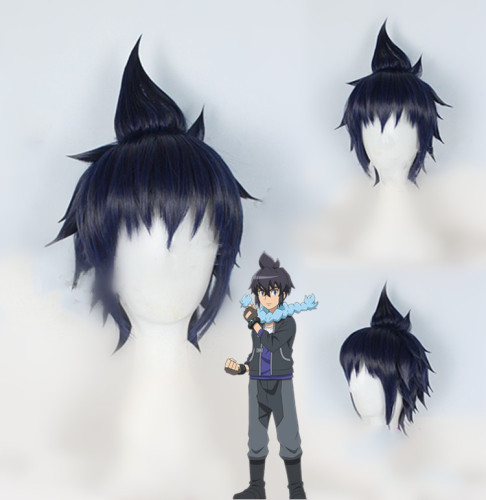 Pokemon Sword and Shield Gou Goh Alain Blue Black Cosplay Wigs