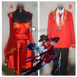 League of Legends LOL Twisted Fate Tango Evelynn Red Dress Cosplay Costumes