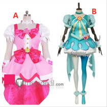 Pretty Cure PreCure Haruno Haruka Cure Flora Hagoromo Lala Cure Milky Blue Pink Cosplay Costumes
