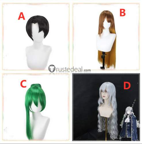 Library Of Ruina Argalia Netzach Malkuth Roland Black Green Brown Silver Styled Cosplay Wigs