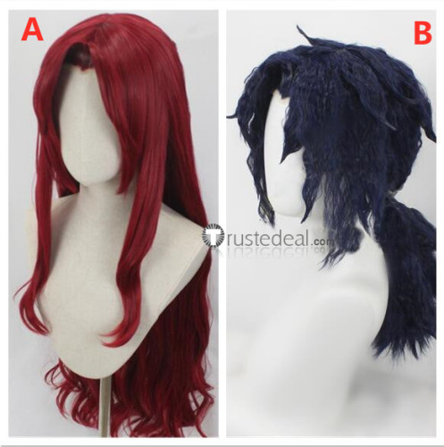 Library Of Ruina Gebura Chesed Blue Red Styled Cosplay Wigs
