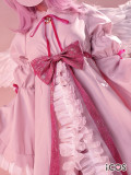 iCOS Shugo Chara Amu Hinamori Amulet Angel Pink Lolita Cosplay Costume