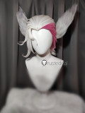 League of Legends LOL Rakan Xayah Sweetheart Valentine's Day Star Guardian Arcana Green White Pink Cosplay Wig Ears