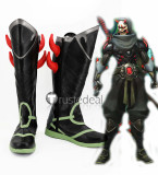 Overwatch Ashe Halloween Terror Genji Shimada Yellow Black Cosplay Boots Shoes