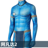 Avatar 2 The Way of Water Jake Sully Blue Bodysuit Tail Cosplay Costume