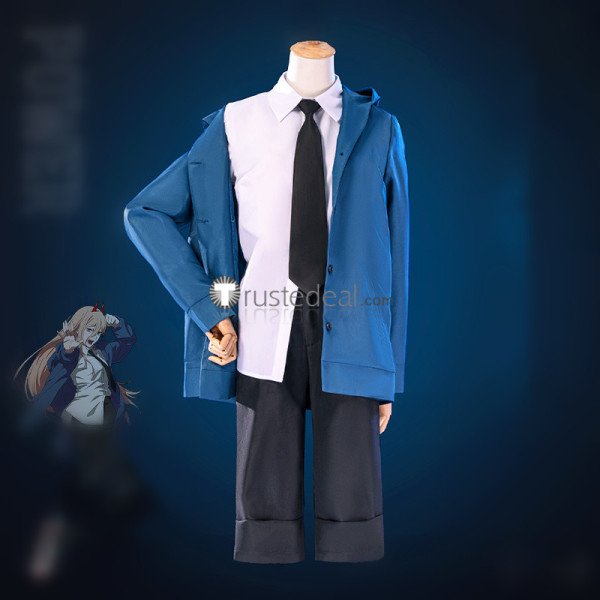 Chainsaw Man Power Blue Black Cosplay Costume