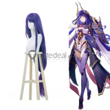 Genshin Impact Beelzebul Raiden Ei Shogun Boss Fight Purple Cosplay Wig 110cm