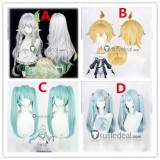 Genshin Impact Greater Lord Rukkhadevata Mika Schmidt Faruzan Kaveh Blue Blonde Silver Green Cosplay Wigs