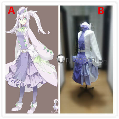 Pokemon Gijinka Goodra Puple Green Human Cosplay Costumes