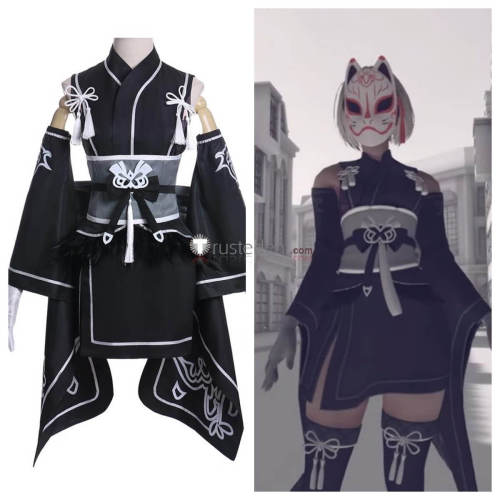 Nier Automata 2B Switch Black Kimono Cosplay Costume