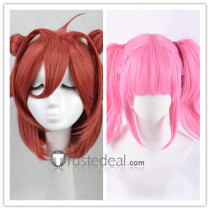 YuruYuri Akari Akaza Chinatsu Yoshikawa Pink Ponytails Cosplay Wigs