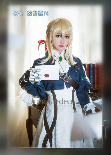 Violet Evergarden White Blue Cosplay Costume1