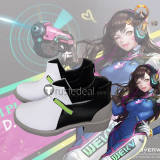 Overwatch Black Cat Police Academy D.Va Cosplay Shoes Boots