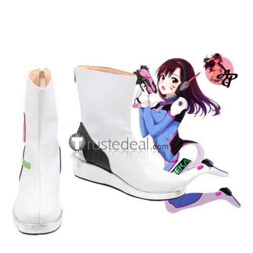 Overwatch Black Cat Police Academy D.Va Cosplay Shoes Boots