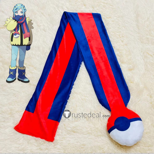 Pokemon Scarlet and Violet Grusha Blue Wig and Scarf Cosplay Props Accessory