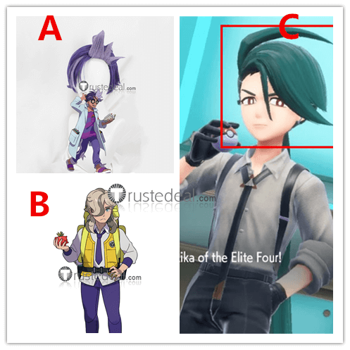 Pokemon Scarlet and Violet Mr Jacq Arven Rika Penny Red Green Purple Styled Cosplay Wigs