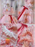 Touhou Project Tewi Inaba Pink Lolita Dress Rabbit Cosplay Costume