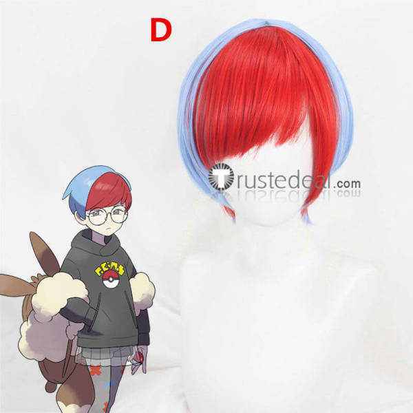 Pokemon Scarlet and Violet Mr Jacq Arven Rika Penny Red Green Purple Styled Cosplay Wigs