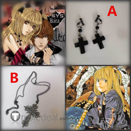 Death Note Amane Misa Necklace Earrings Cosplay Props Accessories